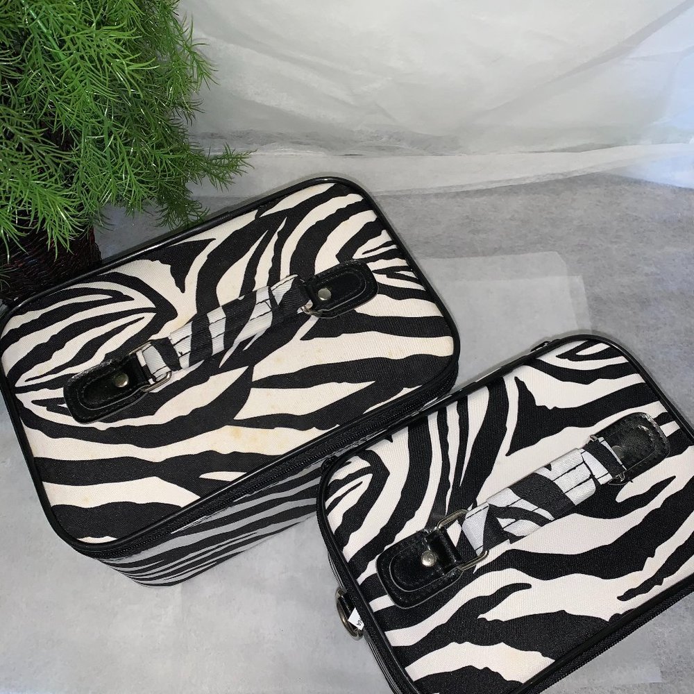SOLD Zebra Print Cosmetic Travel Cases